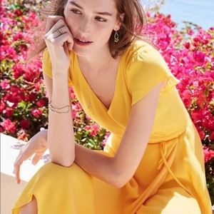 Ann Taylor marigold ruffle sleeve wrap dress. Size 6.